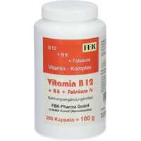 Produktbild von Bioxera B-Komplex Vitamin B12 + B6 + Folsäure Kapseln für Erwachsene 200 Stück