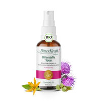 Produktbild von BitterKraft Bio Bittertropfen Spray Alkoholfrei mit Kräuter-Komplex 20 ml Vegan