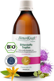 BitterKraft Kräuterbitter Tropfen mit Kräuter-Komplex, Bio, alkoholfrei, ohne Zusatzstoffe, 200 ml – Bild 1 von 6