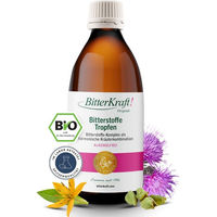 Produktbild von BitterKraft Kräuterbitter Tropfen mit Kräuter-Komplex, Bio, alkoholfrei, ohne Zusatzstoffe, 200 ml