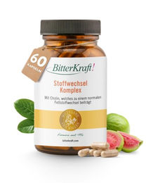 BitterKraft Stoffwechsel Komplex 90 Kapseln mit Cholin, Bitterstoffen und Vitaminen, vegan und ohne Zusatzstoffe – Bild 1 von 4