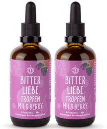 BitterLiebe Bitterstoffe Tropfen Kräuter-Komplex Mild Berry, 2x 100 ml, alkoholfrei, vegan – Bild 1 von 2