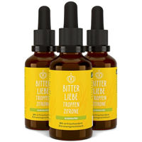 Produktbild von BitterLiebe Bittertropfen Zitrone mit Kräuter-Komplex und Zink, alkoholfrei und vegan, 100 ml