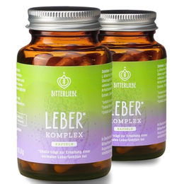 BitterLiebe Leber Komplex mit Artischocke, Löwenzahn, Mariendistel, Cholin und Silymarin vegan Kapseln 60 Stück – Bild 1 von 3