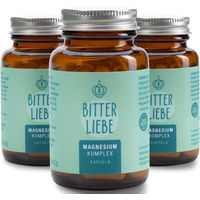 Produktbild von BitterLiebe Magnesium Bisglycinat Kapseln hochdosiert Komplex für Sportler Senioren Schwangere und Stillende
