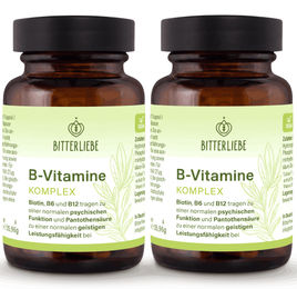 BitterLiebe Vitamin B Komplex hochdosiert mit 5-MTHF Folat und Methylcobalamin vegan 120 Kapseln – Bild 1 von 3
