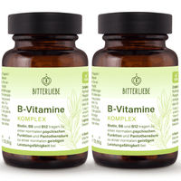 Produktbild von BitterLiebe Vitamin B Komplex hochdosiert mit 5-MTHF Folat und Methylcobalamin vegan 120 Kapseln