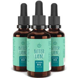 BitterLiebe Vitamin B12 Tropfen vegan hochdosiert mit 500µg Methylcobalamin und Adenosylcobalamin 150 ml – Bild 1 von 2