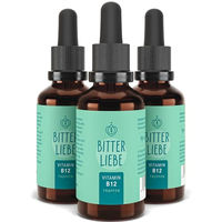 Produktbild von BitterLiebe Vitamin B12 Tropfen vegan hochdosiert mit 500µg Methylcobalamin und Adenosylcobalamin 150 ml