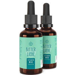BitterLiebe Vitamin B12 Tropfen vegan hochdosiert mit Methylcobalamin und Adenosylcobalamin 500µg pro Tagesdosis – Bild 1 von 2