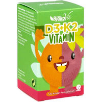 Produktbild von BjökoVit Vitamin D3 + K2 Lutschtabletten für Kinder vegan zuckerfrei laktosefrei glutenfrei 120 Stück