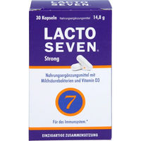 Produktbild von Blanco Pharma LACTO SEVEN Strong Laktase Kapseln laktosefrei glutenfrei zuckerfrei 30 Stück