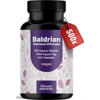 Produktbild von Bloom Naturals Baldrian hochdosiert vegan 500 Tabletten