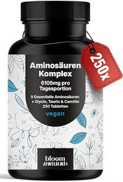 Bloom Naturals Beauty Supplements EAA Aminosäuren Tabletten Vegan 250 Stück – Bild 1 von 4