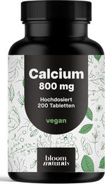 Bloom Naturals Calcium Tabletten vegan ohne Zusatzstoffe 200 Stück – Bild 1 von 1
