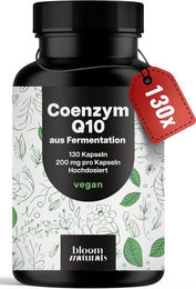 Bloom Naturals Coenzym Q10 Ubiquinon 200 mg Kapseln vegan ohne Zusatzstoffe 130 Stück – Bild 1 von 1