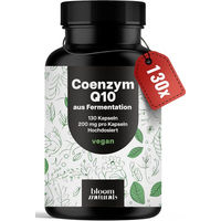 Produktbild von Bloom Naturals Coenzym Q10 Ubiquinon 200 mg Kapseln vegan ohne Zusatzstoffe 130 Stück