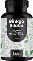 Bloom Naturals Ginkgo Biloba Tabletten vegan 400 Stück – Bild 1 von 1