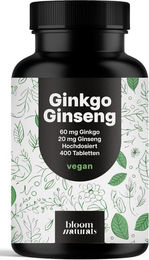Bloom Naturals Ginkgo Ginseng Tabletten vegan 400 Stück – Bild 1 von 1