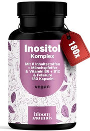 Bloom Naturals Inositol Komplex Vegan 180 Kapseln für Frauen – Bild 1 von 3