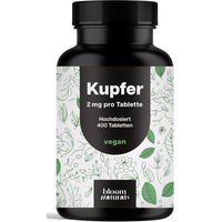 Produktbild von Bloom Naturals Kupfer Tabletten vegan ohne Zusatzstoffe 400 Stück
