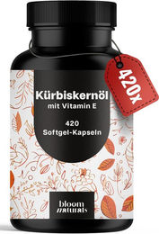 Bloom Naturals Kürbiskernöl Kapseln mit Vitamin E – Bild 1 von 1