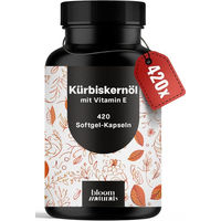 Produktbild von Bloom Naturals Kürbiskernöl Kapseln mit Vitamin E