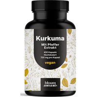 Produktbild von Bloom Naturals Kurkuma Extrakt Hochdosiert Vegan 400 Kapseln