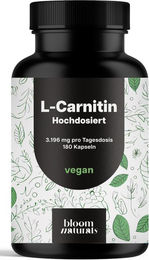 Bloom Naturals L-Carnitin hochdosiert 1000 mg Kapseln 180 Stück – Bild 1 von 1