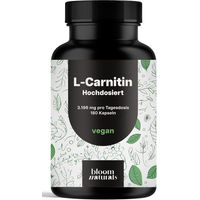 Produktbild von Bloom Naturals L-Carnitin hochdosiert 1000 mg Kapseln 180 Stück