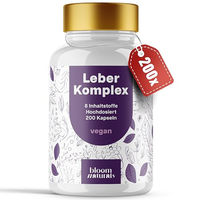 Produktbild von Bloom Naturals Leber Komplex mit Mariendistel, Artischocke, Löwenzahn, Cholin, Folsäure und Vitamin B12 vegane Kapseln 200 Stück ohne Zusatzstoffe