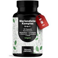 Produktbild von Bloom Naturals Mariendistel Artischocke Löwenzahn Komplex mit Desmodium und Cholin – 90 Kapseln – Vegan und Laborgeprüft