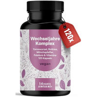 Produktbild von Bloom Naturals Meno Komplex Wechseljahre Kapseln mit Kräuter-Komplex vegan 120 Kapseln