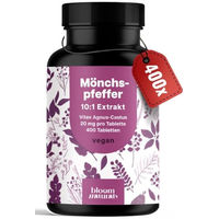Produktbild von Bloom Naturals Mönchspfecher hochdosiert 20 mg Tabletten vegan ohne Zusatzstoffe 400 Stück