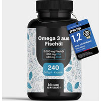 Produktbild von Bloom Naturals Omega 3 Fischöl Kapseln ohne Zusatzstoffe 240 Stück
