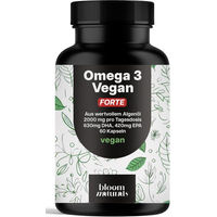 Produktbild von Bloom Naturals Omega 3 Vegan Forte Algenöl Kapseln 60 Stück