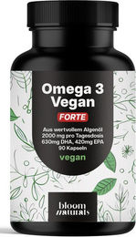Bloom Naturals Omega 3 Vegan Forte Algenöl Kapseln vegan 90 Stück – Bild 1 von 1