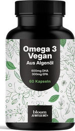 Bloom Naturals Omega 3 Vegan Hochdosiert Algenöl Kapseln 60 Stück – Bild 1 von 1