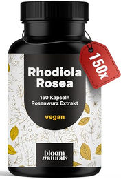 Bloom Naturals Rhodiola Rosea Kapseln Vegan 150 Stück – Bild 1 von 5