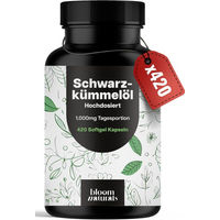 Produktbild von Bloom Naturals Schwarzkümmelöl Kapseln mit 1000 mg Öl, 420 Stück