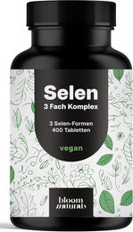 Bloom Naturals Selen hochdosiert Tabletten vegan ohne Zusatzstoffe 400 Stück – Bild 1 von 1