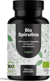 Bloom Naturals Spirulina Bio Tabletten Vegan 600 Stück – Bild 1 von 1