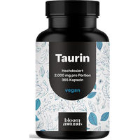Produktbild von Bloom Naturals Taurin Kapseln vegan 1000 mg 365 Kapseln
