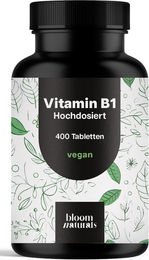 Bloom Naturals Vitamin B1 Tabletten vegan 400 Stück – Bild 1 von 1