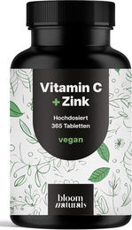 Bloom Naturals Vitamin C Zink vegan Tabletten 365 Stück – Bild 1 von 1