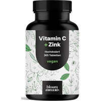 Produktbild von Bloom Naturals Vitamin C Zink vegan Tabletten 365 Stück