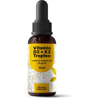 Produktbild von Bloom Naturals Vitamin D3 K2 Tropfen 1000 IE & 40 µg ohne Zusatzstoffe 30 ml