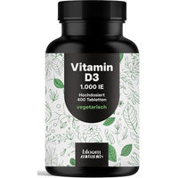 Produktbild von Bloom Naturals Vitamin D3 Tabletten 1000 IE ohne Zusatzstoffe 400 Stück