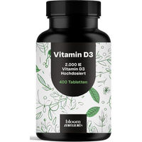 Produktbild von Bloom Naturals Vitamin D3 Tabletten 2000 IE ohne Zusatzstoffe 400 Stück