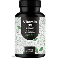 Produktbild von Bloom Naturals Vitamin D3 Tabletten Vegetarisch - 400 Tabletten - 4000 IE Vitamin D3 pro Tablette